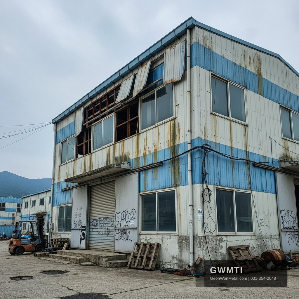 산업시설 정기 점검 보수 전 현장 모습 - 건원메탈산업
