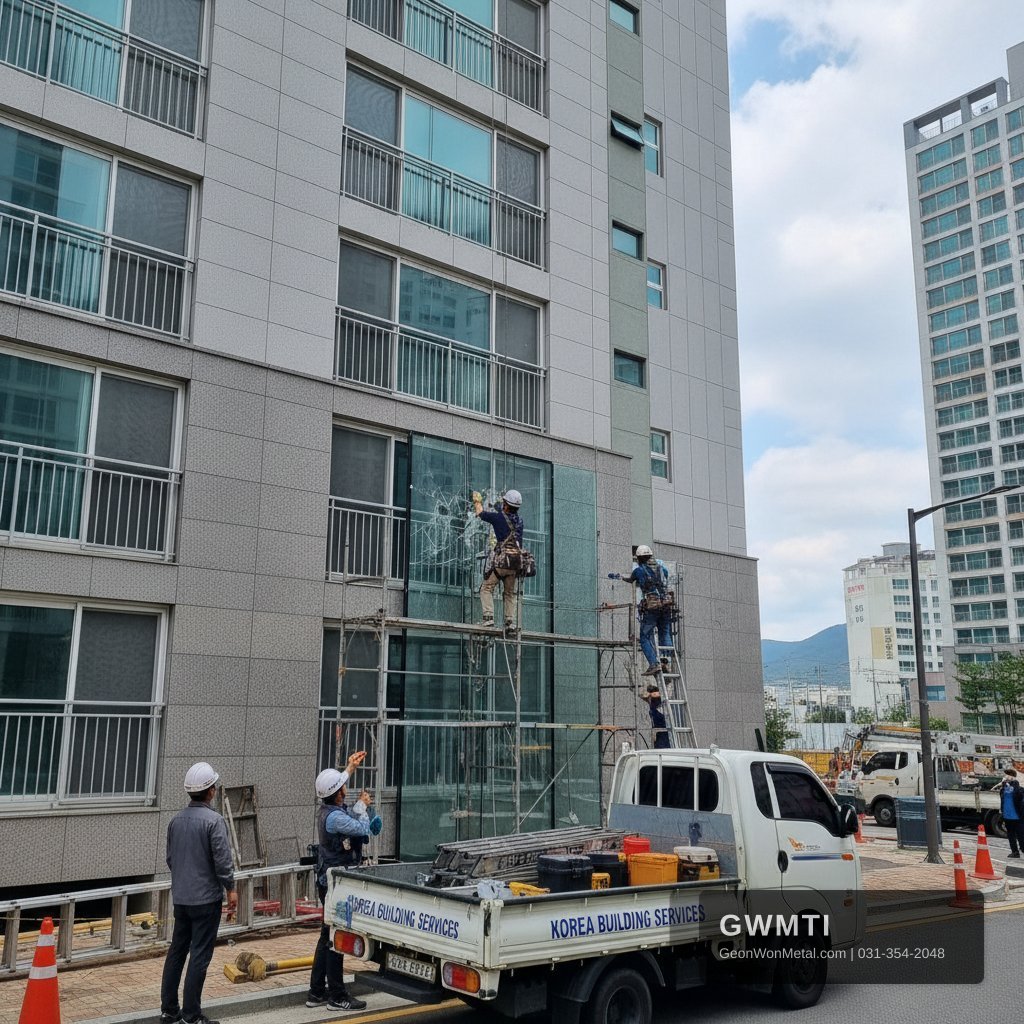 산업시설 정기 점검 보수 중 작업 과정 - 건원메탈산업 직영시공
